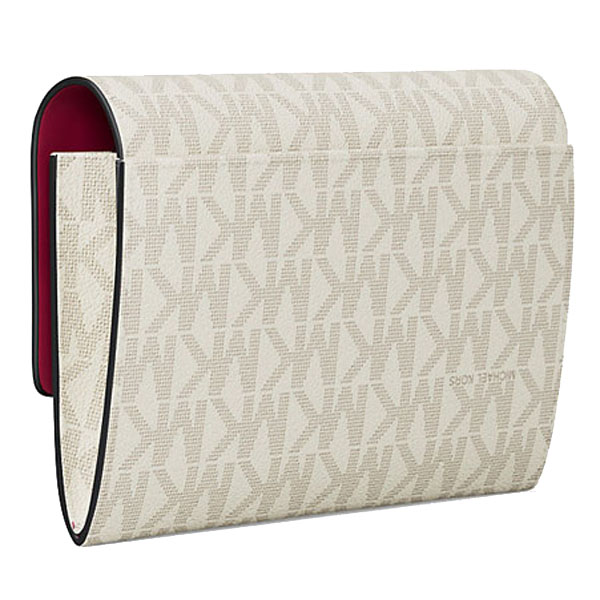 Michael Kors Jet Set Medium Signature Logo 2-In-1 Wallet Dark Raspberry Multi # 35T5SJ6Z2B