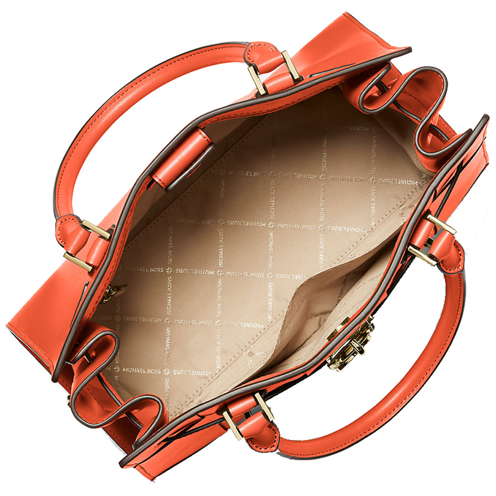 Michael Kors Hamilton Medium Woven Satchel Red Clay # 35S4GHMS2Y