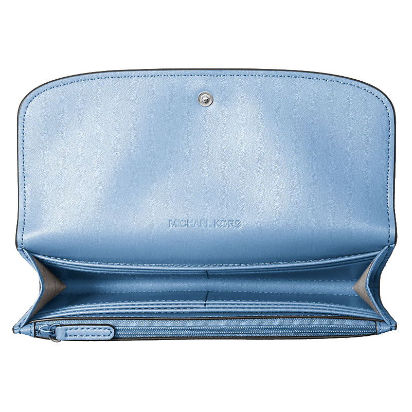 Michael Kors Hamilton Large Leather Continental Wallet Light Sky # 35S5SHME9L