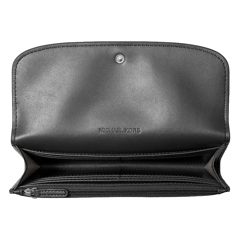 Michael Kors Hamilton Large Leather Continental Wallet Black # 35S5SHME9L