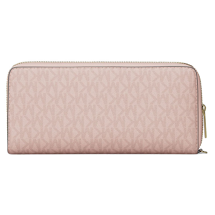 Michael Kors Jet Set Travenuel Large Signature Logo Continental Wristlet Powder Blush # 35R4GTVT3V