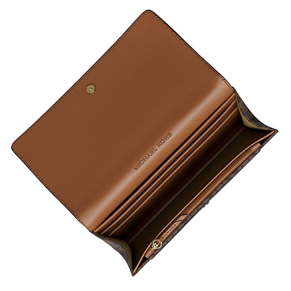 Michael Kors Jet Set Medium Signature Logo 2-In-1 Wallet Brown # 35T5GJ6Z2B