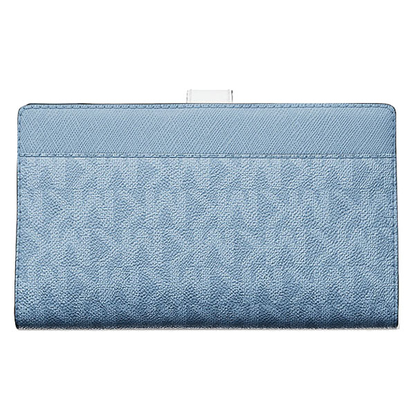Michael Kors Greenwich Medium Signature Logo Wallet Lt Sky Mlt # 35S5SGRF8Y