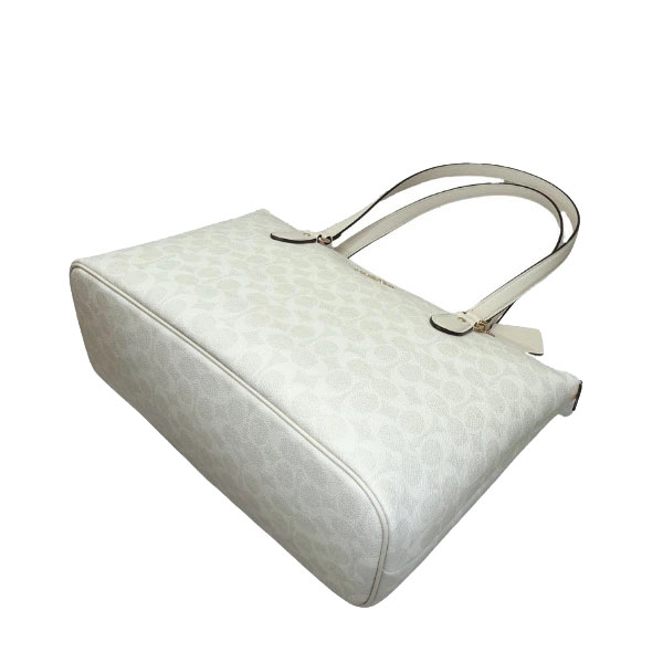 Coach Gallery Tote Bag In Signature Canvas White Chalk # CW381