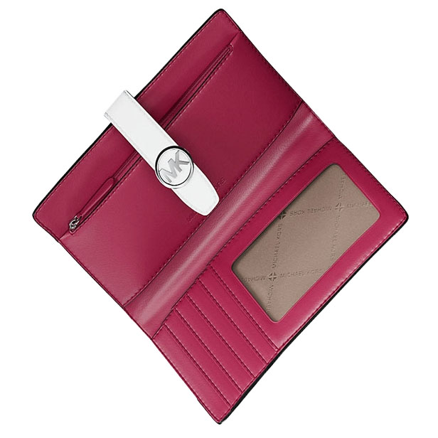 Michael Kors Greenwich Medium Signature Logo Wallet Dark Raspberry Multi # 35S5SGRF8Y