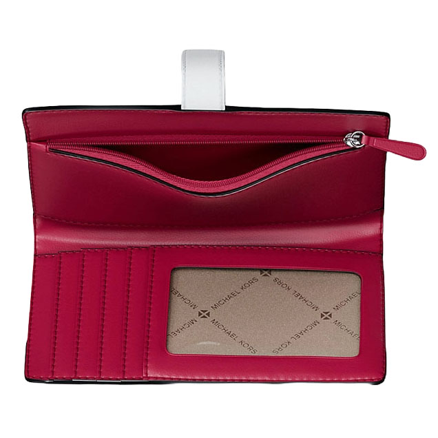 Michael Kors Greenwich Medium Signature Logo Wallet Dark Raspberry Multi # 35S5SGRF8Y