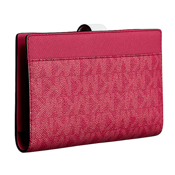 Michael Kors Greenwich Medium Signature Logo Wallet Dark Raspberry Multi # 35S5SGRF8Y