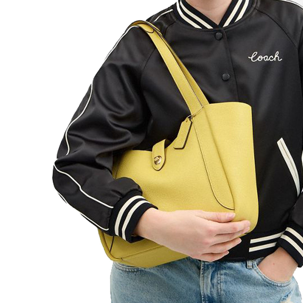 Coach Hadley Turnlock Tote Bag Yellow # CAL17