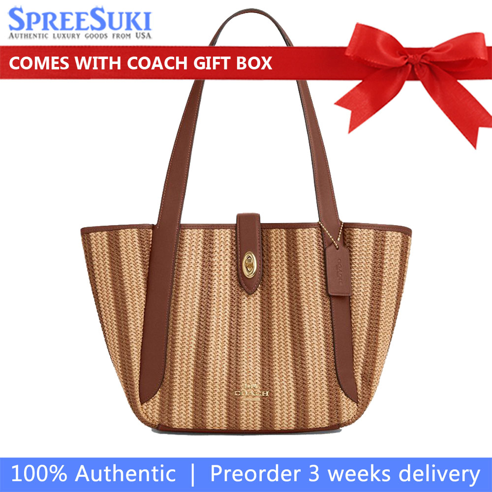 Coach Hadley Turnlock Tote Bag Redwood Multi # CBG92