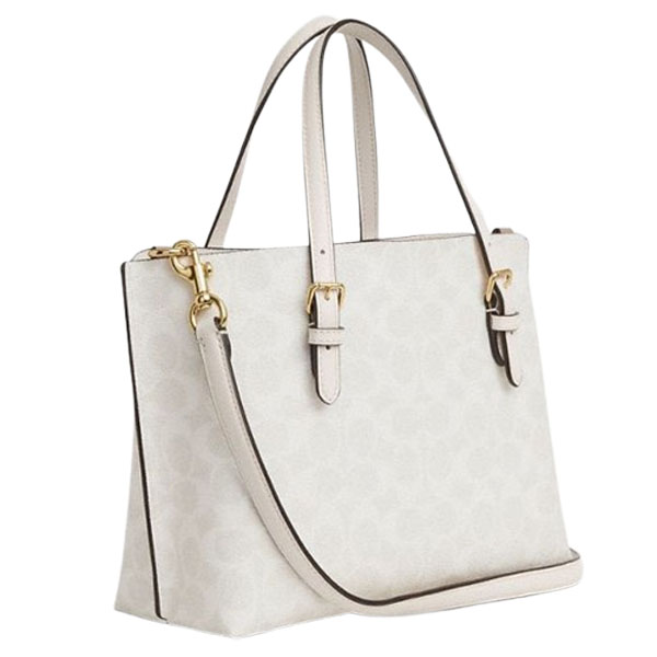 Coach Mollie Tote Bag 25 In Signature Canvas White Chalk # CV965
