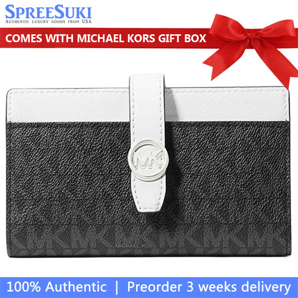 Michael Kors Greenwich Medium Signature Logo Wallet Black Combo # 35S5SGRF8Y