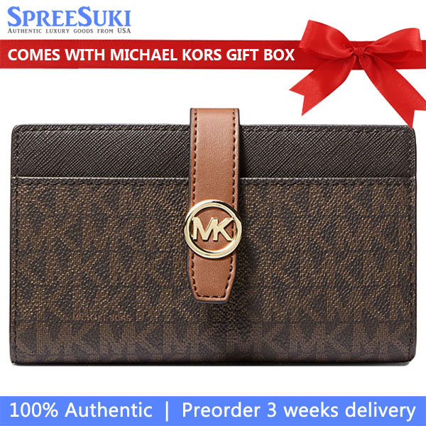 Michael Kors Greenwich Medium Signature Logo Wallet Brown # 35S5GGRF8Y