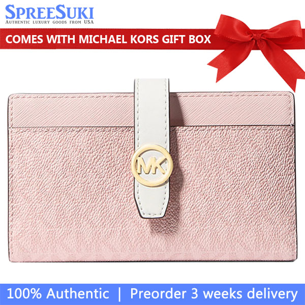 Michael Kors Greenwich Medium Signature Logo Wallet Pwd Blsh Mlt # 35S5GGRF8Y