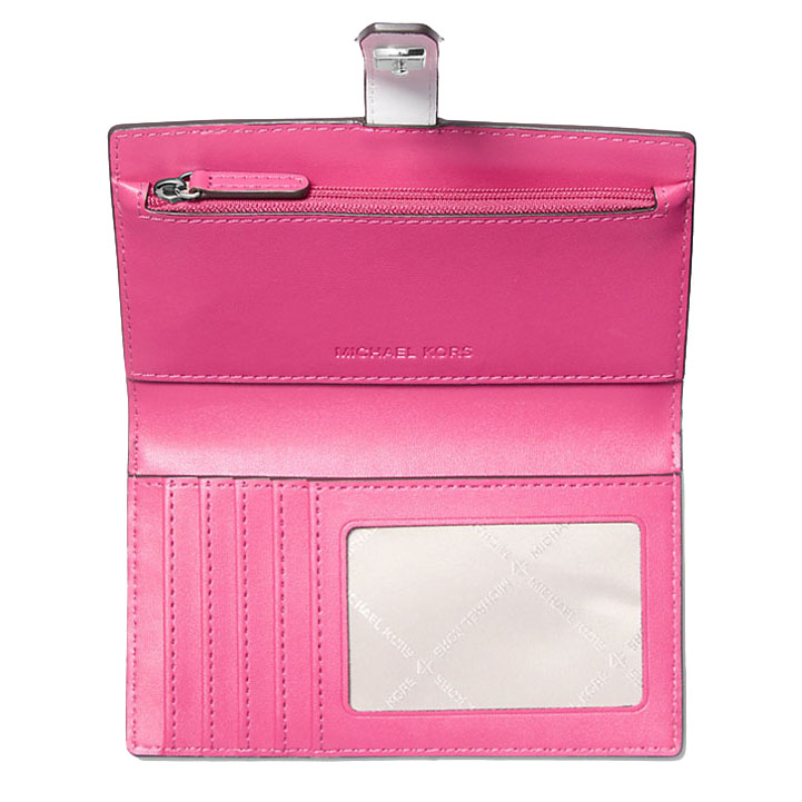 Michael Kors Greenwich Medium Zebra Signature Logo Wallet Dragonfruit # 35S5SGRF8I