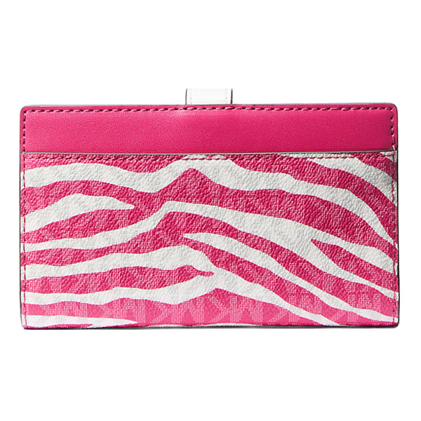Michael Kors Greenwich Medium Zebra Signature Logo Wallet Dragonfruit # 35S5SGRF8I