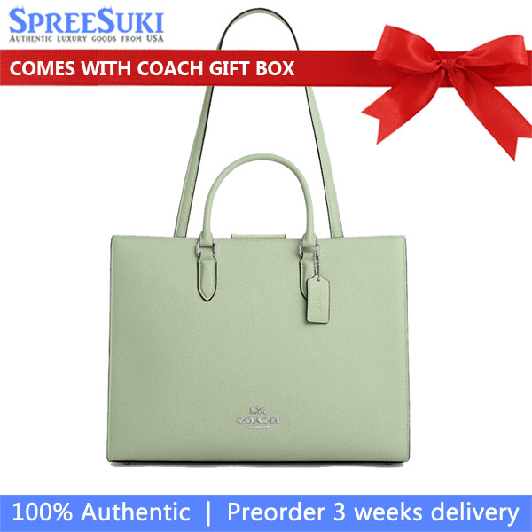 Coach Maggie Tote Bag Silver Light Pistachio # CY666