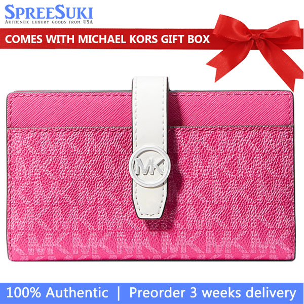Michael Kors Greenwich Medium Signature Logo Wallet Dragonfruit # 35S5SGRF6Y