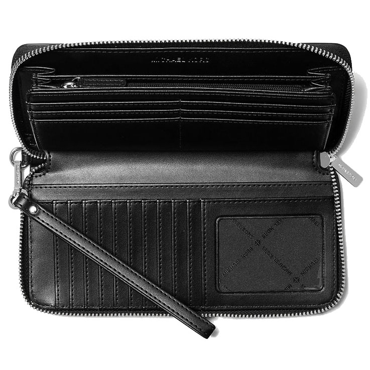 Michael Kors Jet Set Travenuel Zebra Print Calf Hair Continental Wallet Black # 35S5STVE7H