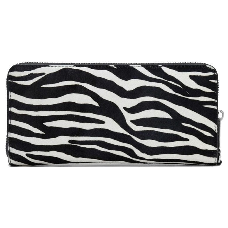 Michael Kors Jet Set Travenuel Zebra Print Calf Hair Continental Wallet Black # 35S5STVE7H