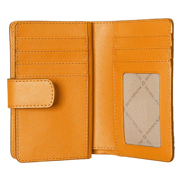 Michael Kors Medium Wallet Jet Set Travel Zip Coin Wallet Pop Orange # 35F7GTVF2L