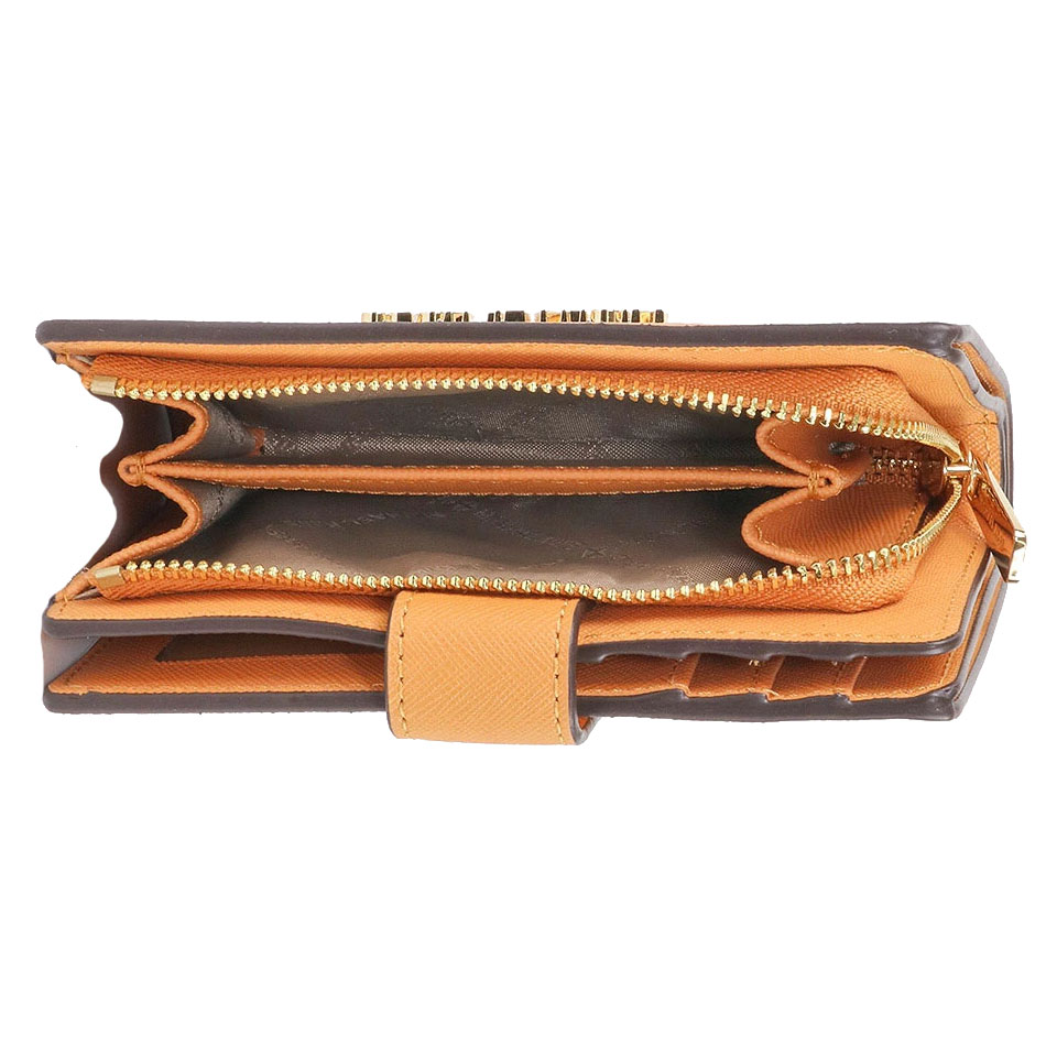 Michael Kors Medium Wallet Jet Set Travel Zip Coin Wallet Pop Orange # 35F7GTVF2L