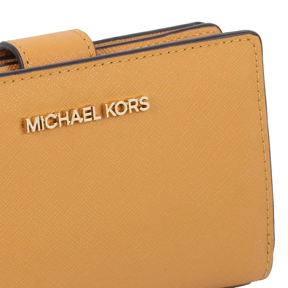 Michael Kors Medium Wallet Jet Set Travel Zip Coin Wallet Pop Orange # 35F7GTVF2L
