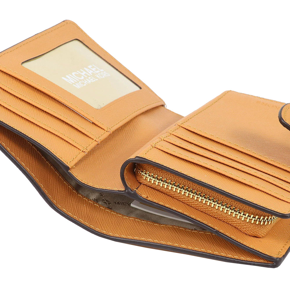 Michael Kors Medium Wallet Jet Set Travel Zip Coin Wallet Pop Orange # 35F7GTVF2L