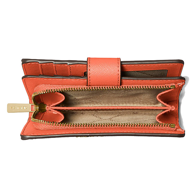 Michael Kors Medium Wallet Jet Set Travel Zip Coin Wallet Red Clay # 35F7GTVF2L
