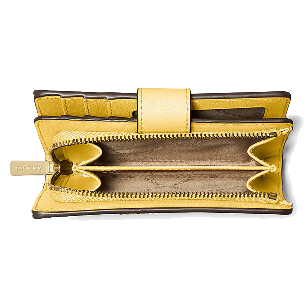 Michael Kors Medium Wallet Jet Set Travel Zip Coin Wallet Daisy Yellow # 35F7GTVF2L