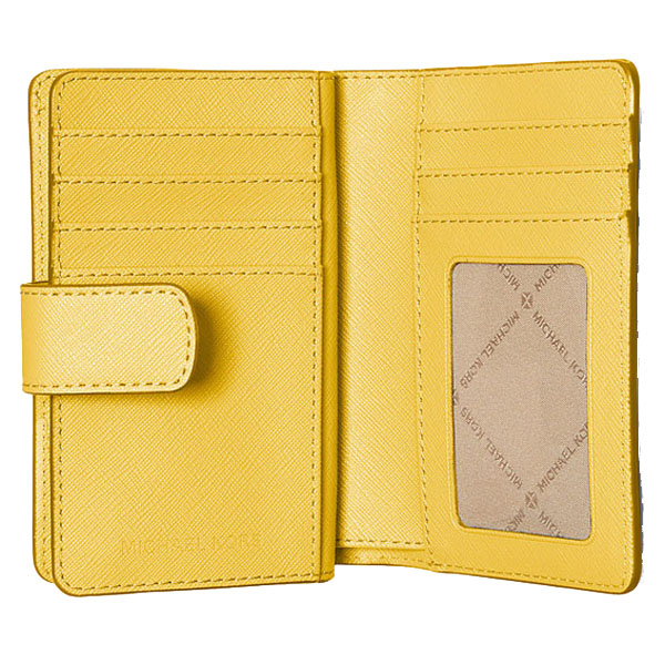 Michael Kors Medium Wallet Jet Set Travel Zip Coin Wallet Golden Yellow # 35F7GTVF2L