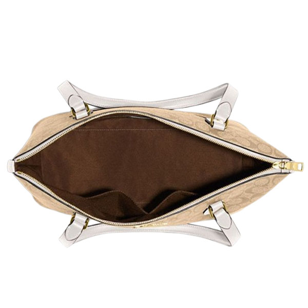 Coach Gallery Tote Bag In Signature Canvas Light Khaki Chalk # CS187