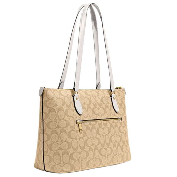 Coach Gallery Tote Bag In Signature Canvas Light Khaki Chalk # CS187