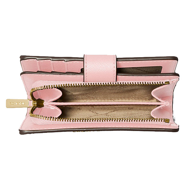 Michael Kors Medium Wallet Jet Set Travel Zip Coin Wallet Powder Blush # 35F7GTVF2L