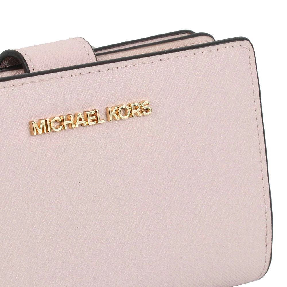 Michael Kors Medium Wallet Jet Set Travel Zip Coin Wallet Powder Blush # 35F7GTVF2L