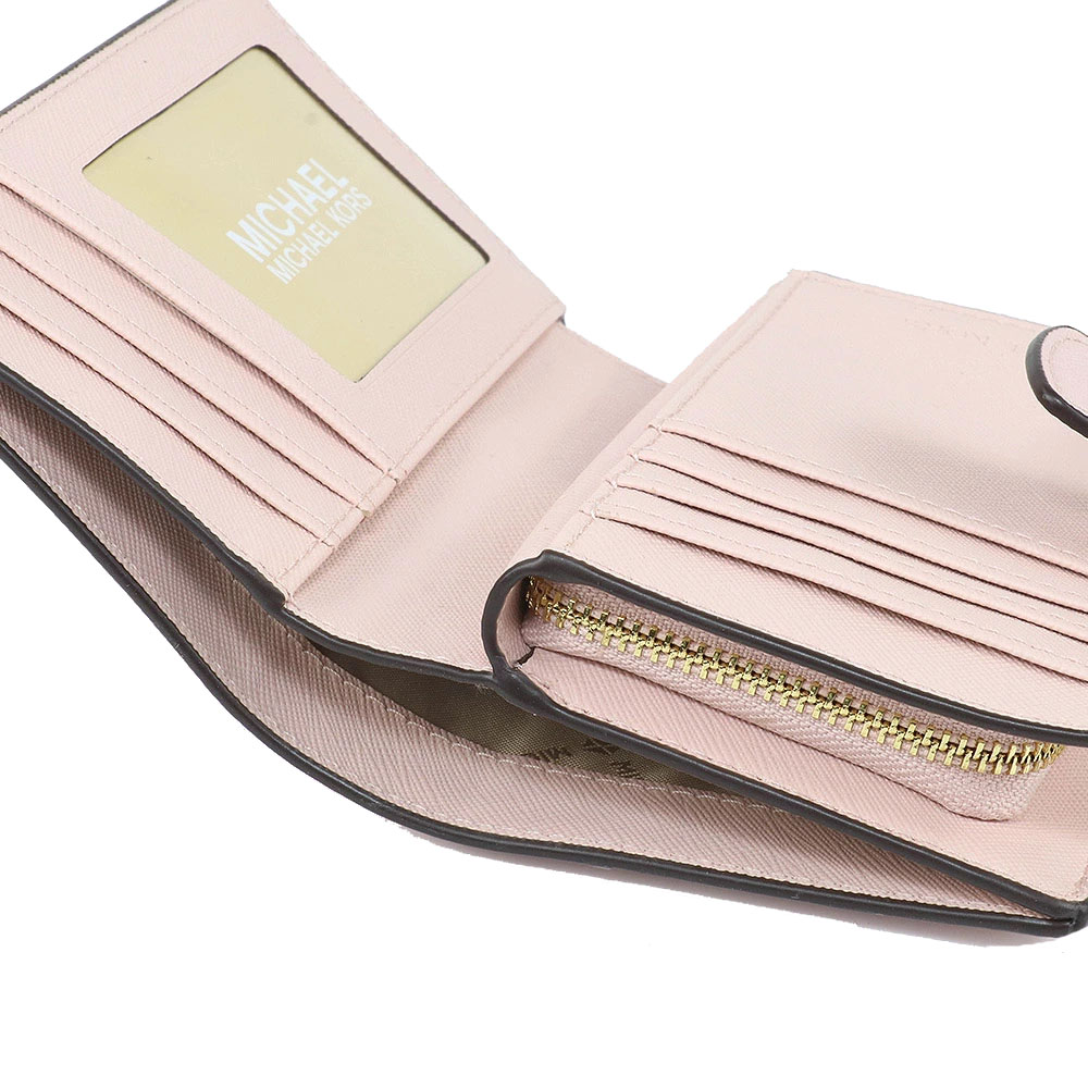 Michael Kors Medium Wallet Jet Set Travel Zip Coin Wallet Powder Blush # 35F7GTVF2L