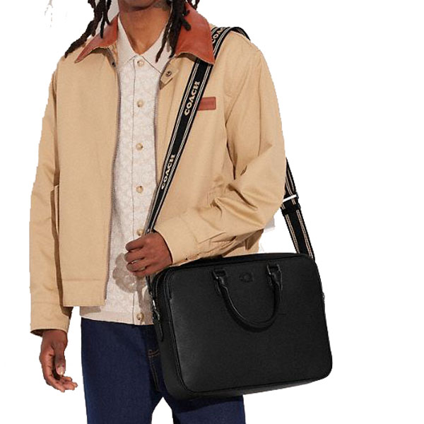 Coach Gotham Brief With Signature Canvas Interior Black # CJ840