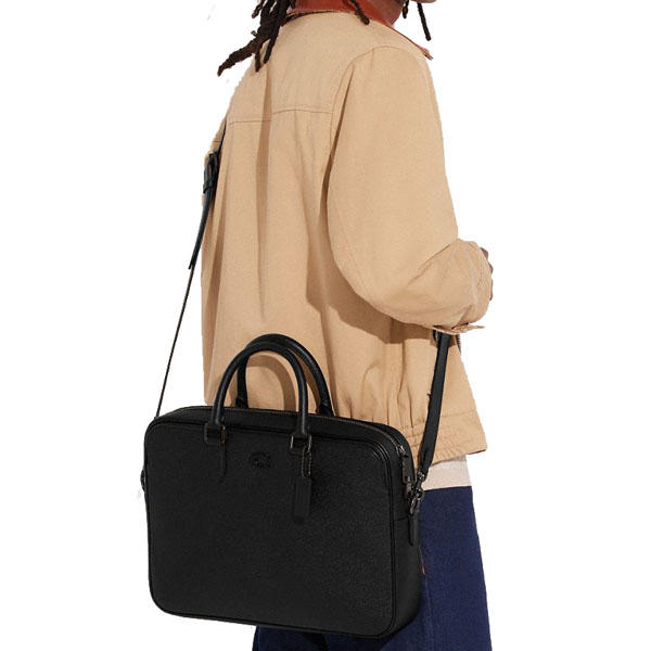 Coach Gotham Brief With Signature Canvas Interior Black # CJ840