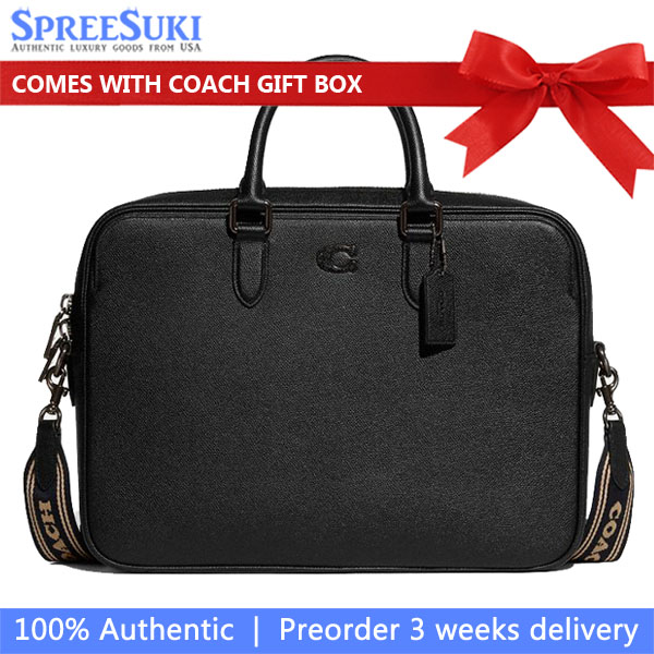 Coach Gotham Brief With Signature Canvas Interior Black # CJ840