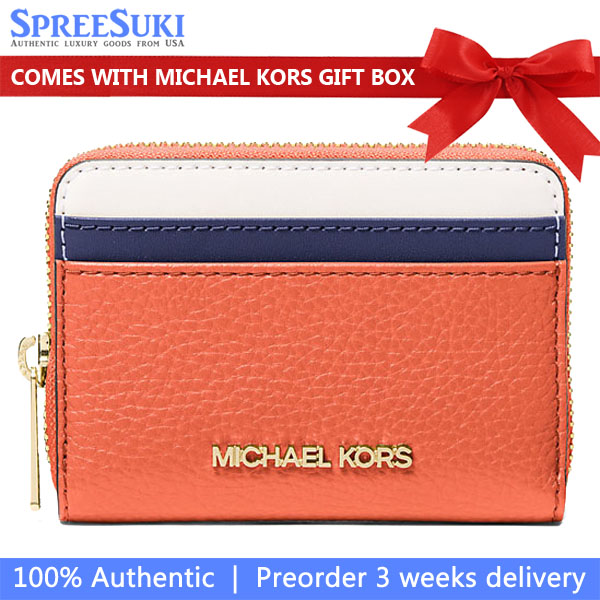 Michael Kors Jet Set Travenuel Medium Color-Block Wallet Red Clay Mlt # 35S4GTVD8L