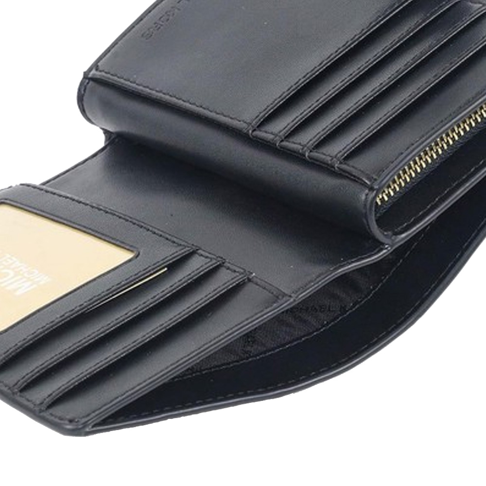Michael Kors Jet Set Medium Two-Tone Logo Wallet Black Combo # 35F4GTVF6B