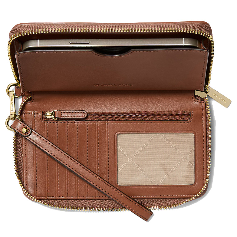 Michael Kors Jet Set Travenuel Large Striped Logo Jacquard Smartphone Wristlet Luggage # 35R5GTVE3J