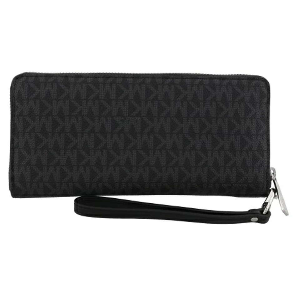 Michael Kors Jet Set Travenuel Large Signature Logo Continental Wallet Black # 35H8STVT3B