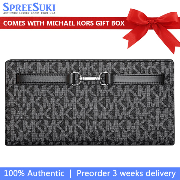 Michael Kors Carson Large Signature Logo Wallet Black # 35S5S2ZE3B