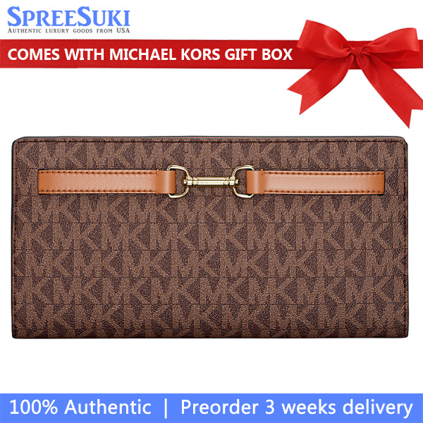 Michael Kors Carson Large Signature Logo Wallet Brown # 35S5G2ZE3B