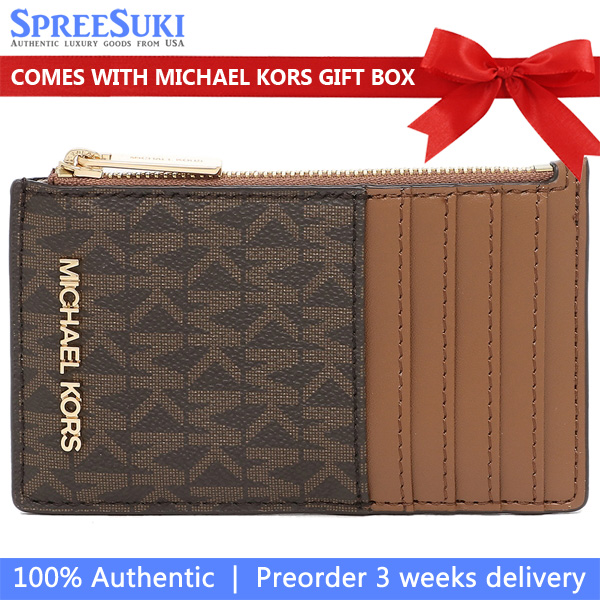 Michael Kors Jet Set Travel Medium Card Case Brown # 35F2GTVD2B