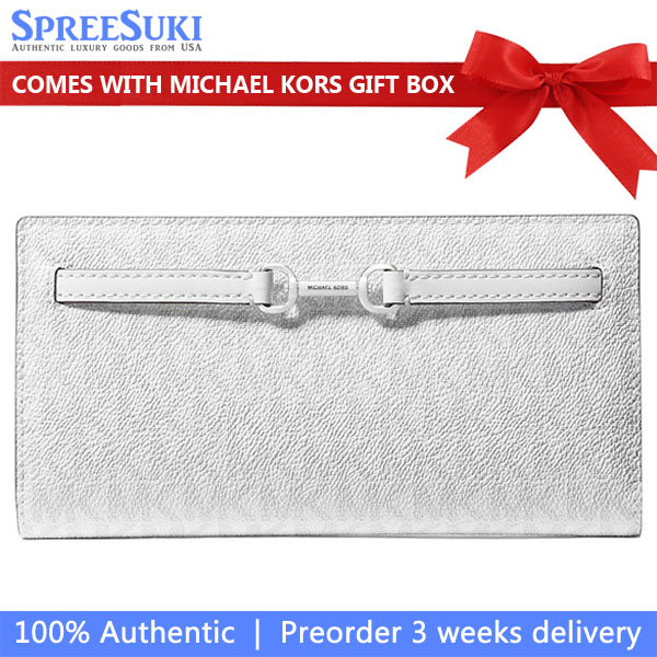 Michael Kors Carson Large Signature Logo Wallet Optic White # 35S5S2ZE3V