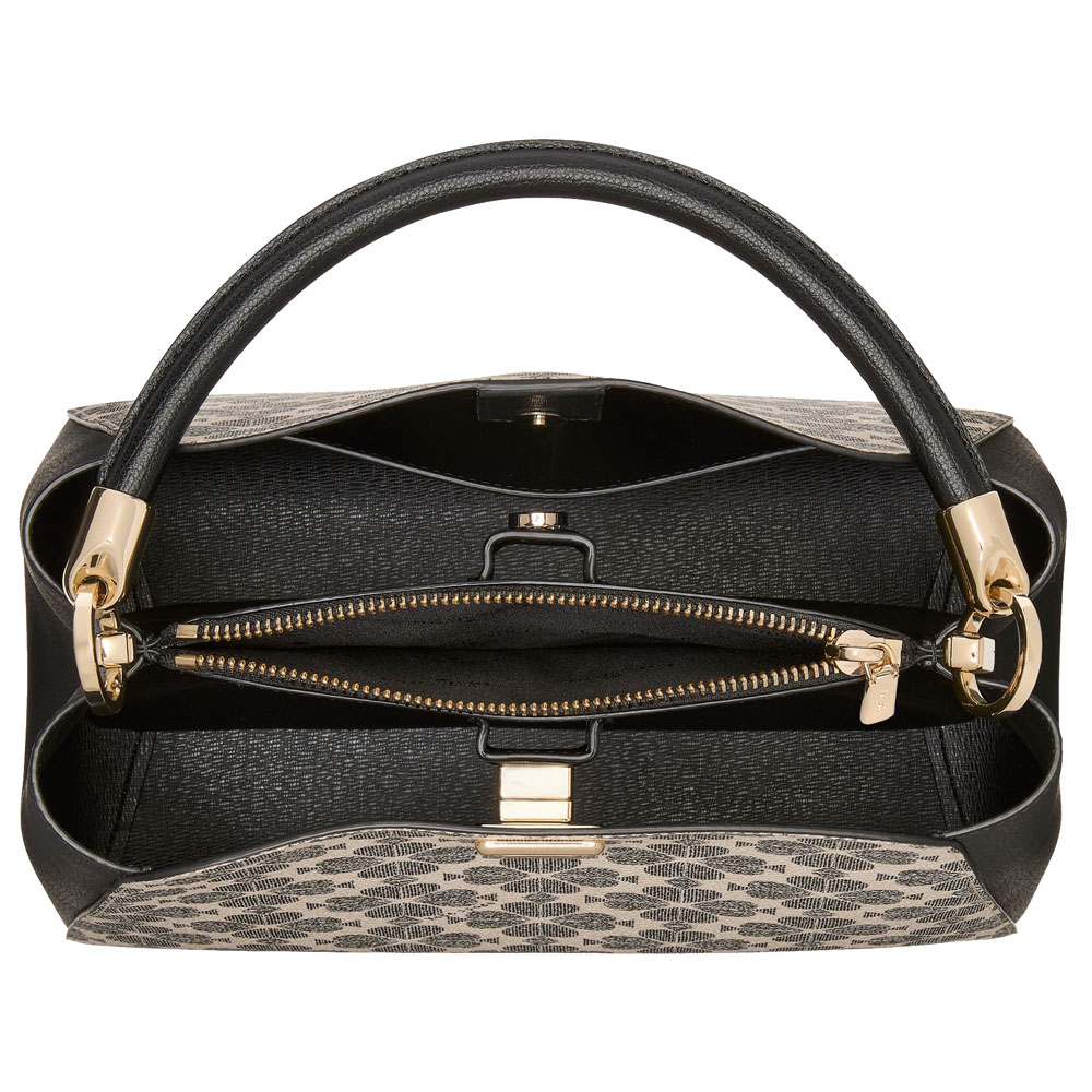 Kate Spade Spade Flower Pvc Medium Top Handle Satchel Black Multi # KK998
