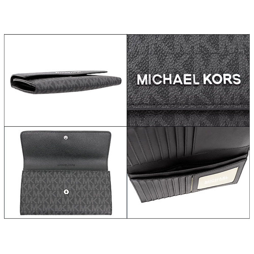 Michael Kors Jet Set Travel Large Trifold Black # 35F8STVF3B