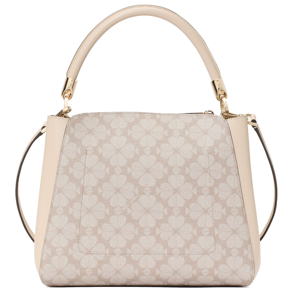 Kate Spade Spade Flower Pvc Medium Top Handle Satchel Dark Beige Multi # KK998