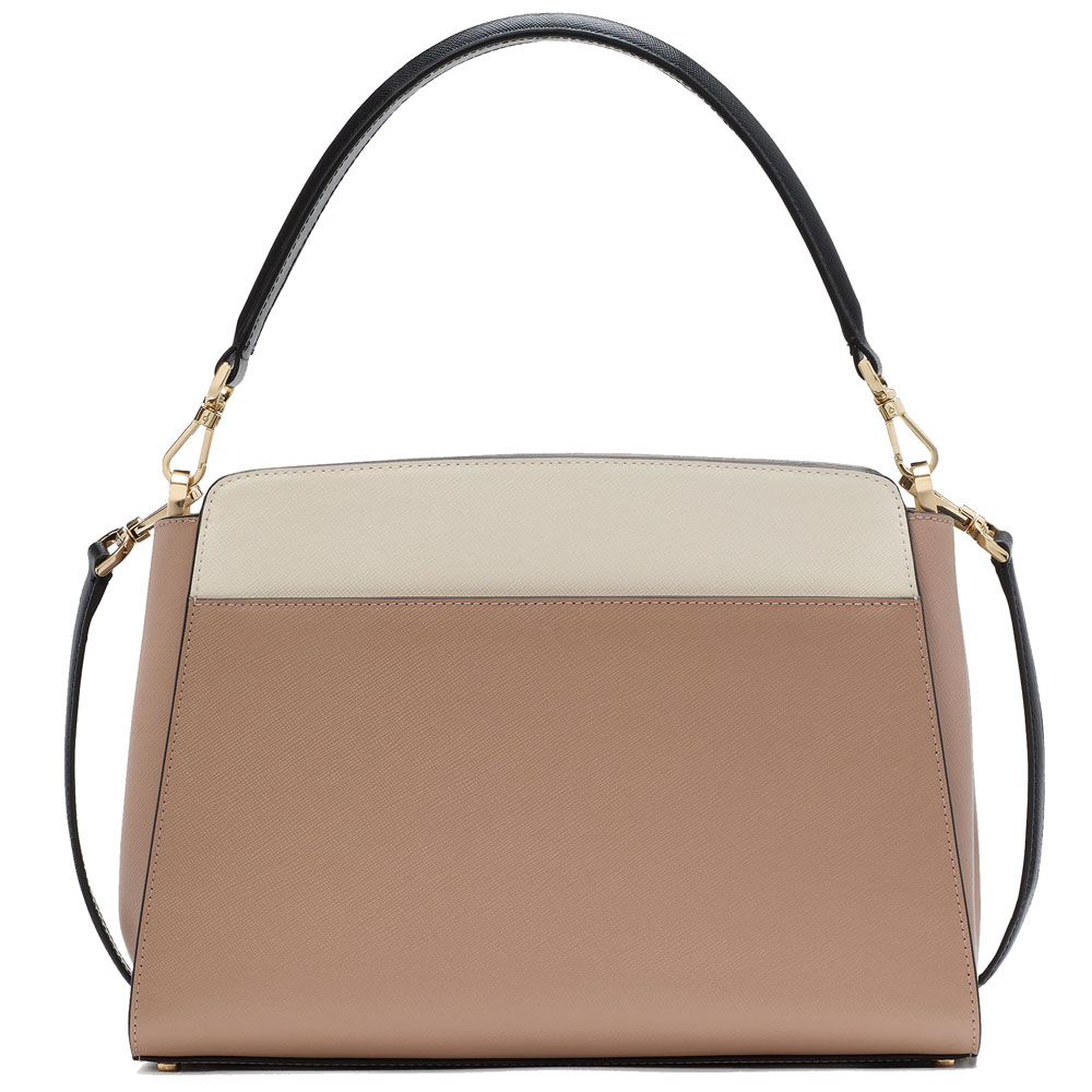 Kate Spade Madison Medium Top Handle Satchel Toasted Hazelnut Multi # KK286